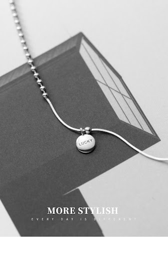 Title 1, Lucky Letter Round Necklace for Women, Niche Cl...