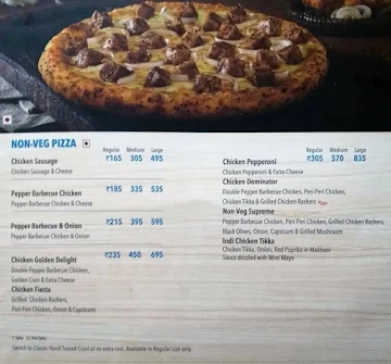 Domino's Pizza menu 