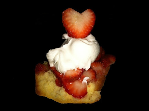 Evie put the heart shaped strawberry on top!