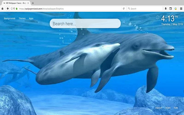 イルカの壁紙のhd Newtabテーマ