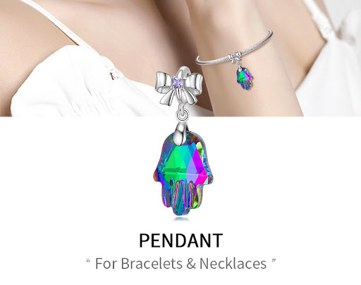 Title 2, Volcanic Crystal 925 Sterling Silver Bow Neckla...