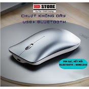 Chuột Không Dây Usb+ Bluetooth Sạc Pin Thuận Tiện, Siêu Mỏng Tự Sạc Không Tiếng Ồn Bh 6 Tháng