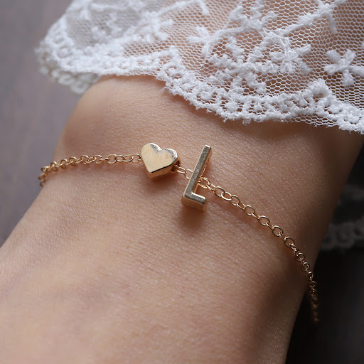 Title 6, English Letter Heart Bracelet Alloy, Graceful P...