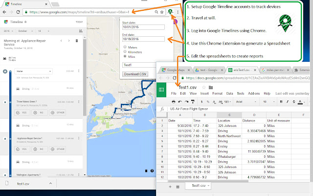 Mileage & Timeline Spreadsheets : Taxes/IRS