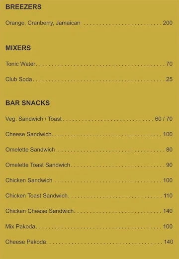 Urbansauce menu 