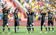 Orlando Pirates players during the Absa Premiership match against Kaizer Chiefs at FNB Stadium on March 03, 2018 in Johannesburg, South Africa. 