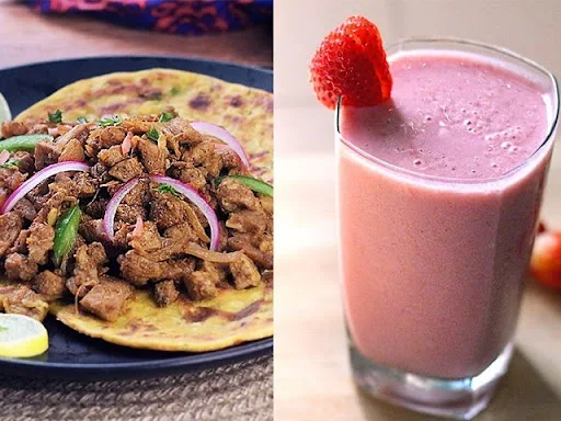 1 Boneless Chicken Stuffed Chilla + 1 Healthy Smoothie