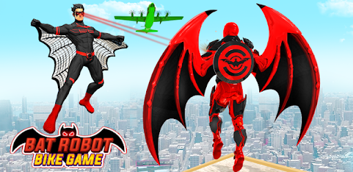 Flying Bat Robot Bike Game