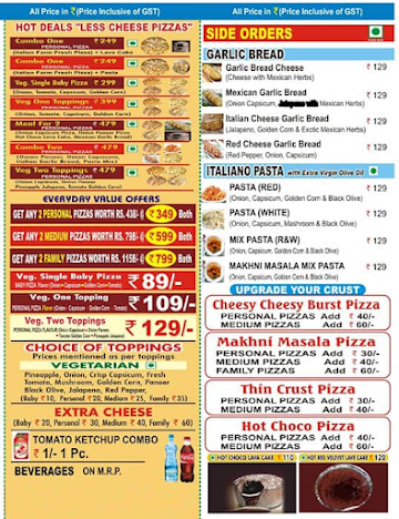 Pizzallo Hot menu 