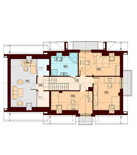 Karmelita Modern 2M - Rzut poddasza