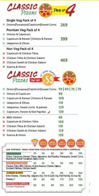 La Pino'z Pizza menu 