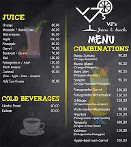 Vj's Juices And Snacks menu 1