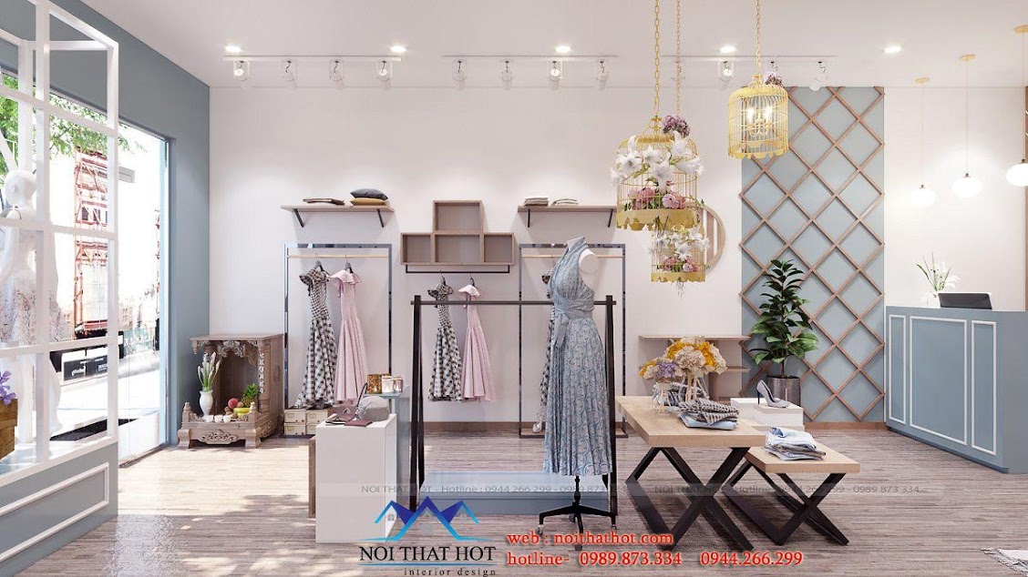 thiết kế shop thời trang nữ dova hiện đại