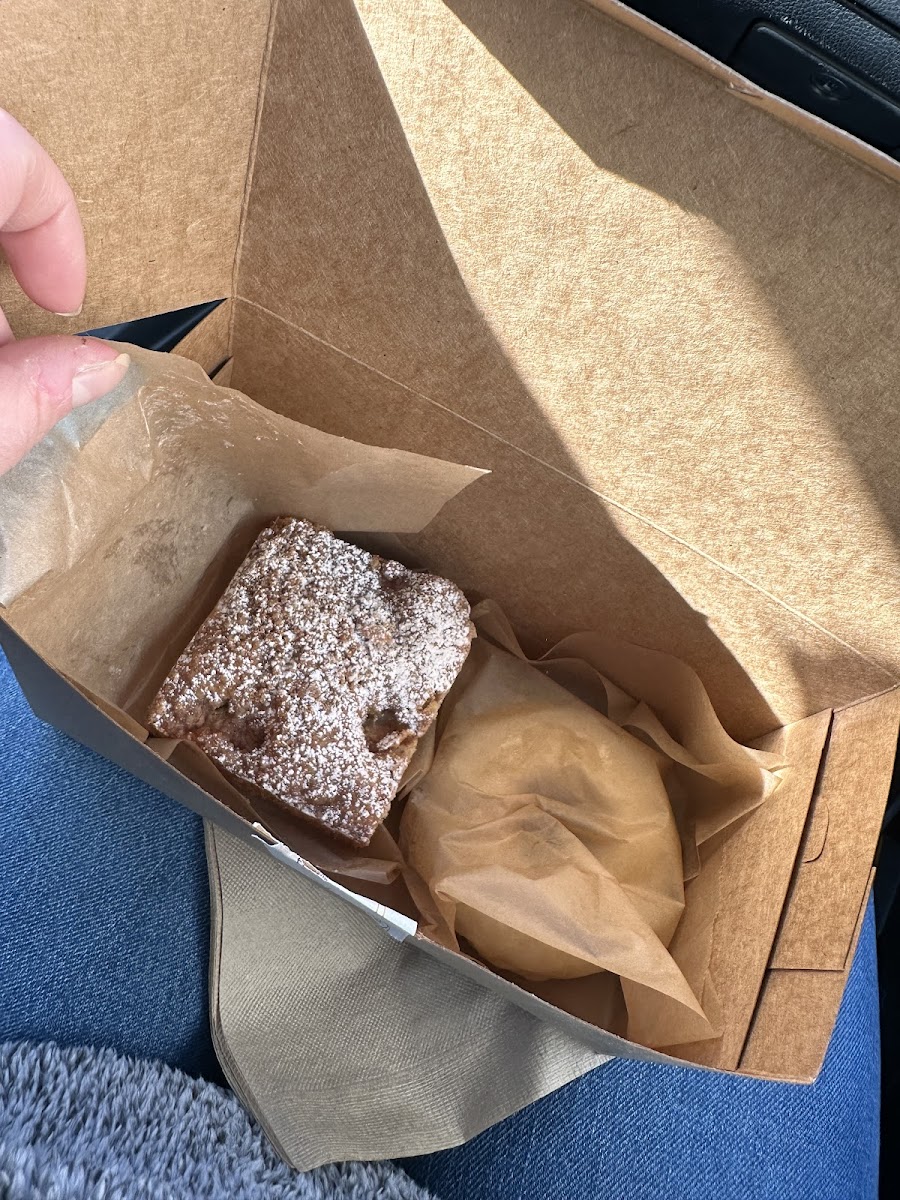 (R➡️L) Pear Spiced Coffee Cake, Lemon Donut, and monkey bread (hidden under the donut)