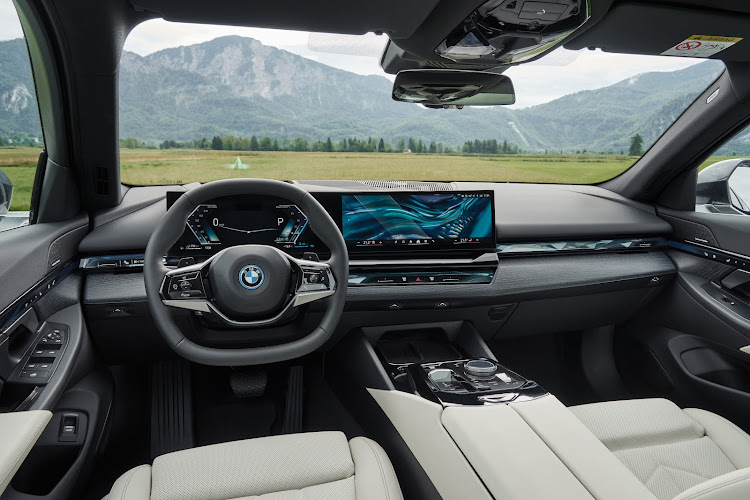 The interior of the new BMW 5 Series includes an interaction bar, touch-sensitive control panels and synthetic leather. Picture: SUPPLIED