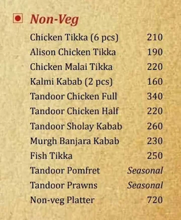 Kinara Kitchen menu 