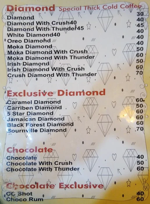 Cafe Diamond King menu 