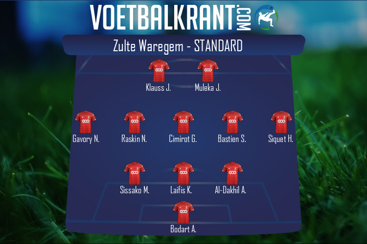 Opstelling Standard | Zulte Waregem - Standard (01/08/2021)