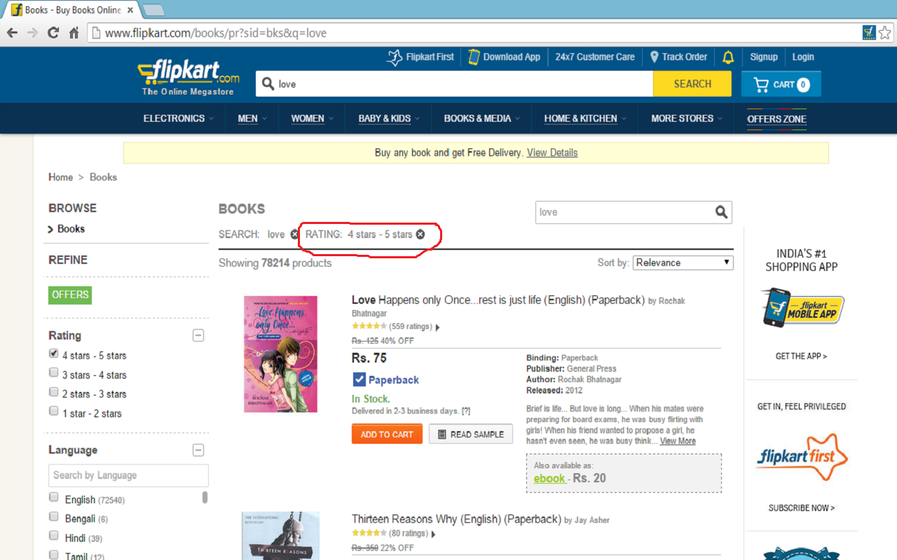 Flipkart Ratings Filter Preview image 2