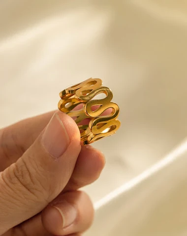 Bague symétrique en acier inoxydabl - 3