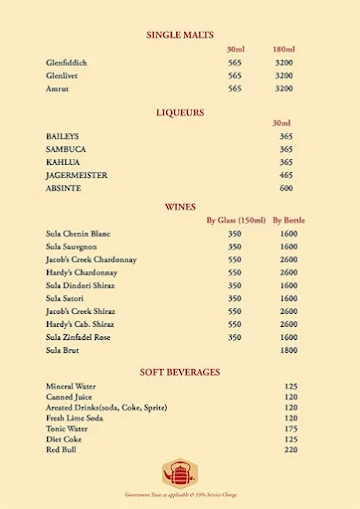 Kettle & Keg menu 