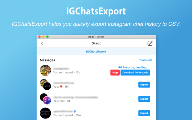 IGChatsExport - Download Instagram Messages Preview image 1