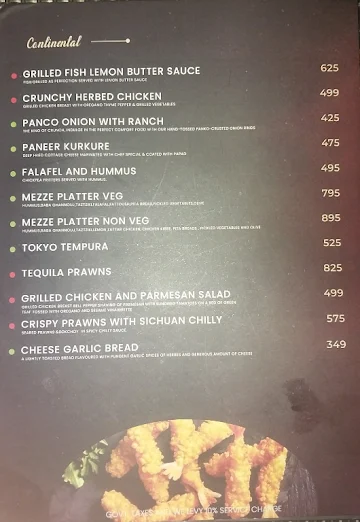 Chakravyuh Lounge & Bar menu 