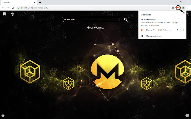 Monero Price - XMR Wallpaper New Tab