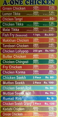 A-One Chicken menu 1