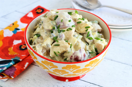 A bowl of Esther's (My Mom) Potato Salad.