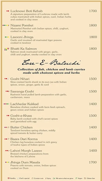 Beluga - The Lalit Mumbai menu 