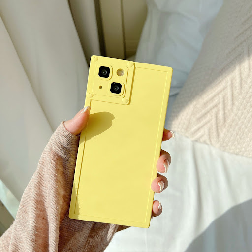 Title 5, Simple Solid Color Square Phone Case New Niche ...