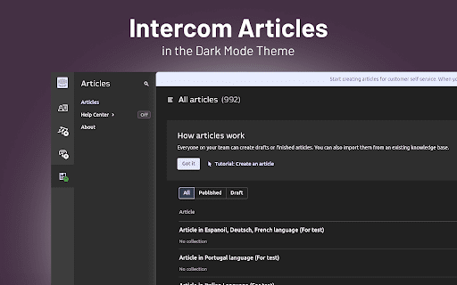 Dark Mode for Intercom