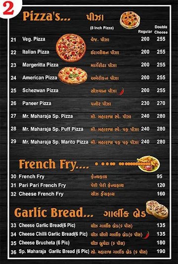 Mr. Maharaja Fastfood menu 