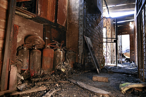 Soshanguve Secondary School's administration block is in ruins. No arrests have been made for the arson.