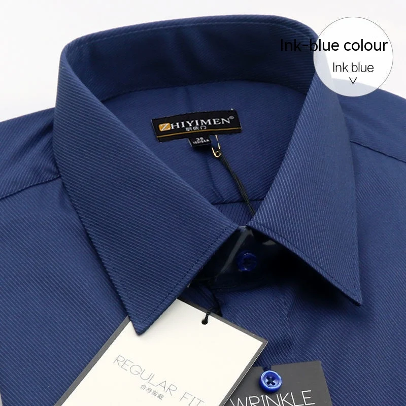 Camisa de negocios de manga larga para hombre, corte entallado, elegante y profesional, ideal para el trabajo y ocasiones formales. Ajuste perfecto y comodidad.