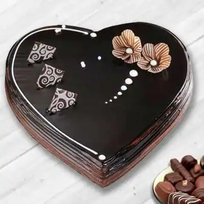 Belgian Chocolate Cake Heart Shape Cake