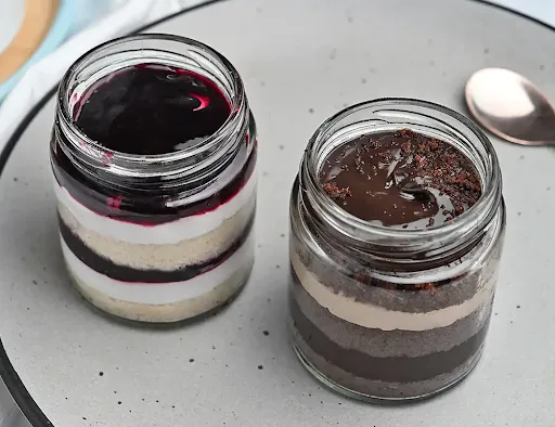 Chocolate Mud & Blueberry Mini Jar Cake Combo