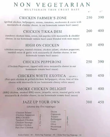 Quirky Perky menu 