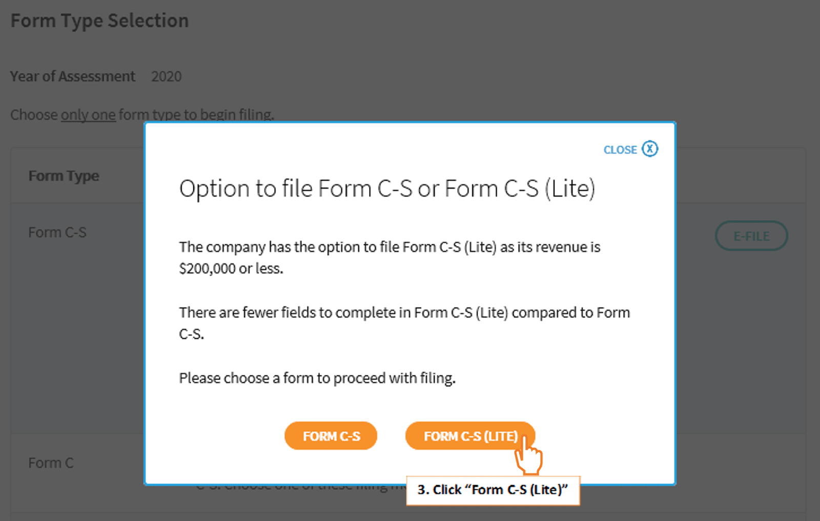 Form C-S (Lite) Step 3b