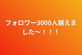 フォロワー3000人越えました〜！！！