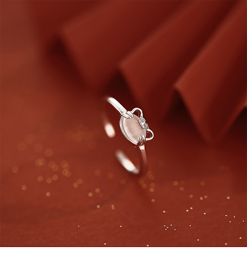 Title 1, White Chalcedony Little Tiger Ring Lucky Animal...