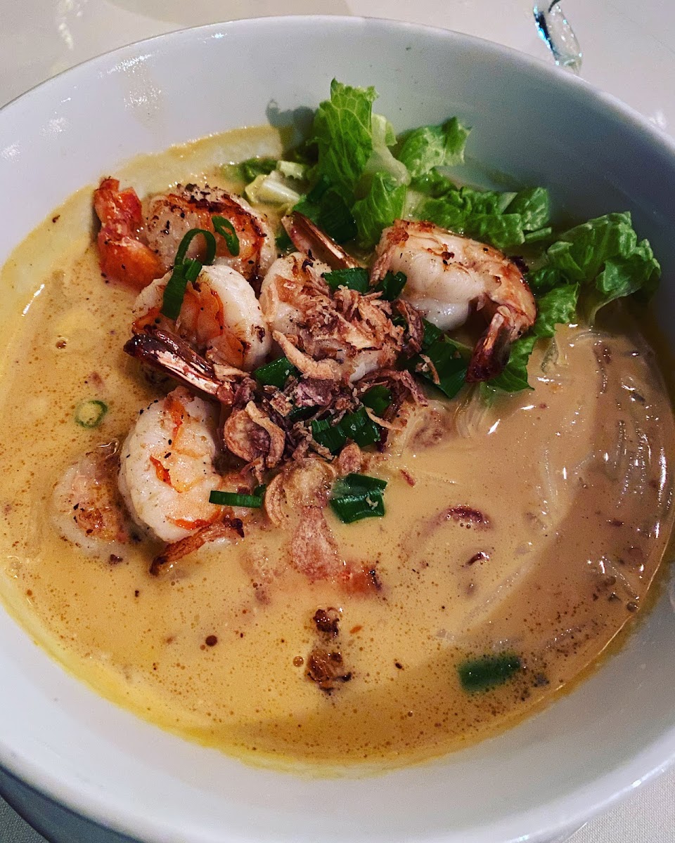Yellow Curry Noodle Soup with Shrimp