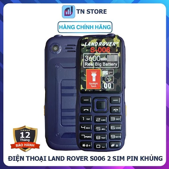 Điện Thoại Land Rover S006 - 2 Sim 2 Sóng - Pin Khủng 3600 Mah - Loa To