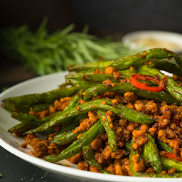 Spicy Pan Fried Green Bean with Minced Pork