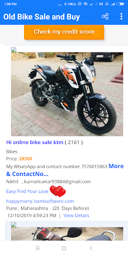 online second hand bike price