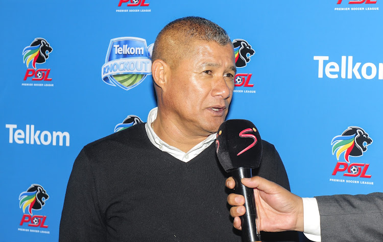 AmaZulu head coach Cavin Johnson during his post-match TV interview after their Telkom Knockout against Orlando Pirates at King Zwelithini Stadium on October 23, 2018.