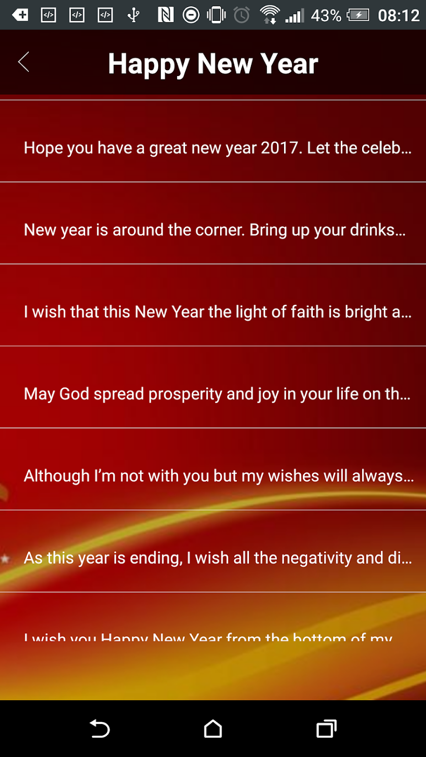 Happy New Year SMS,Wishes 2017 Screen 1
