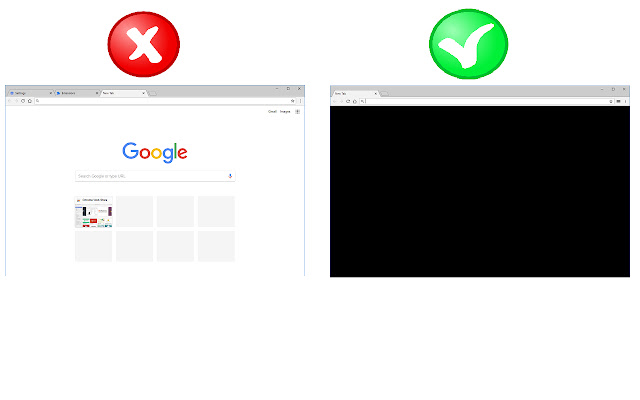 New Tab Blank Black Page chrome extension