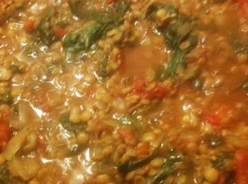 Spinach & Tomato-Curry Lentil Stew